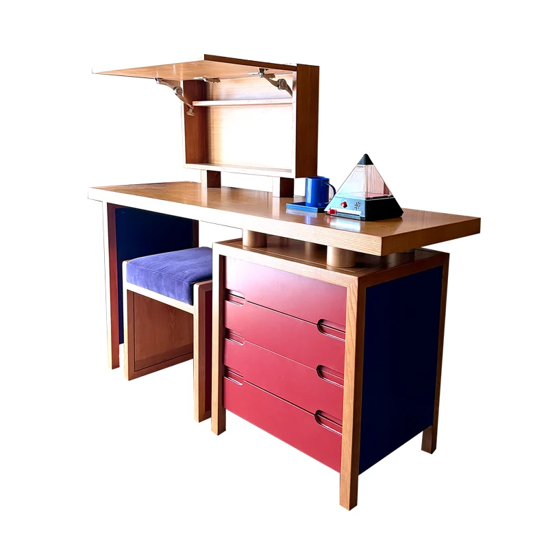 

Medieval style makeup table and chairs desk color solid wood desk