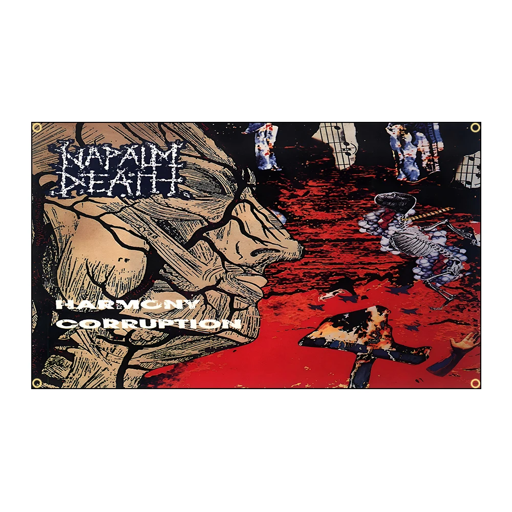 90x150cm 3X5FT N-Napalms Deaths Heavy Rock Band Flag Polyester Printed Banner For Decor