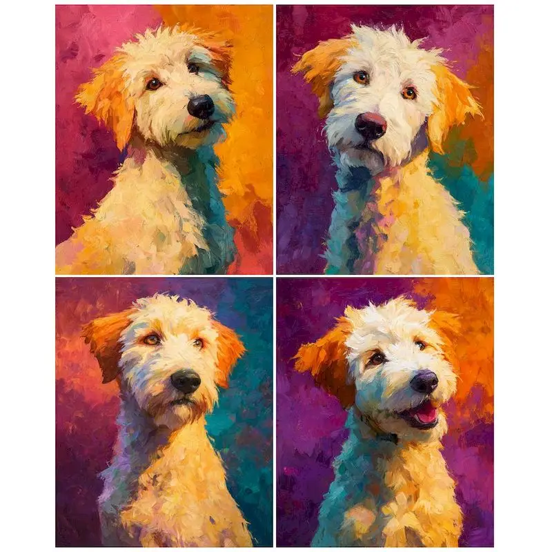 

GATYZTORY Acrylic Painting By Numbers Kill Time Handpainted Cute Dog Animal Drawing By Numbers For Adults Art Supplies