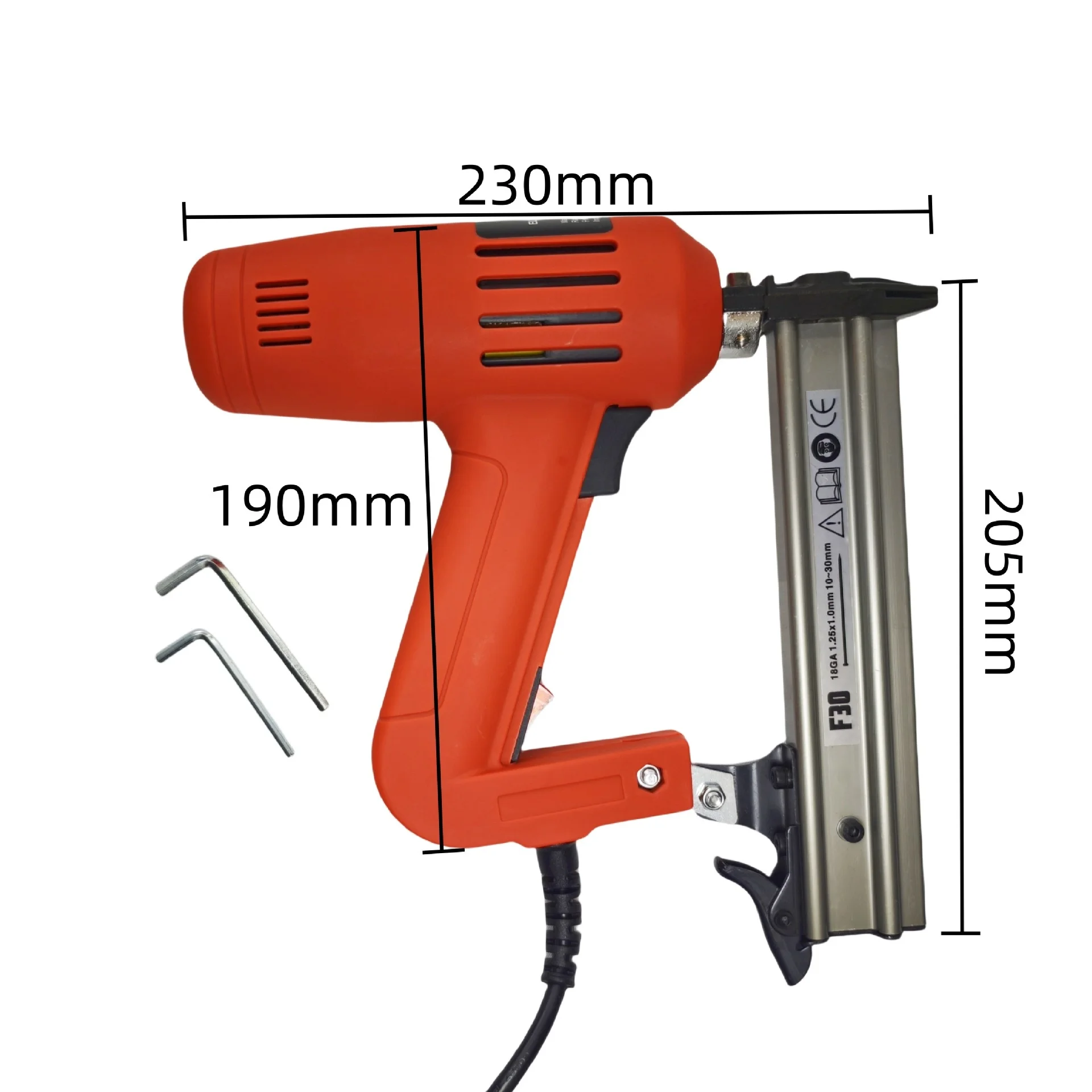 

Electric Nail g u n F30 Straight Design Dual-Use Woodworking Tool with Plug-In Power Supply for Steel Nails