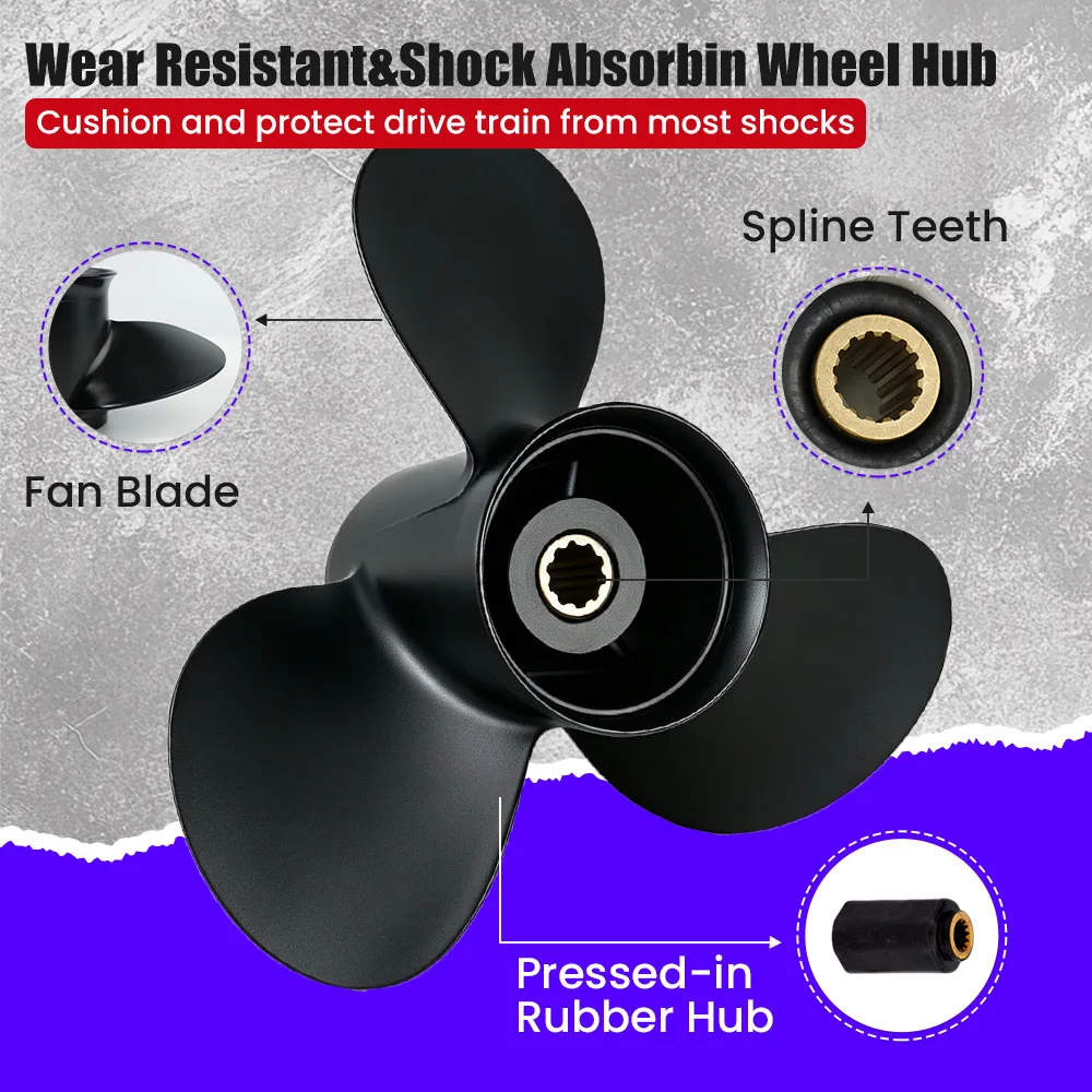 9.8x11 Outboard Propeller for Tohatsu 25HP 30HP Boat Aluminum Alloy Screw 3 Blade 10 Spline Marine Engine Part 3R0B645230