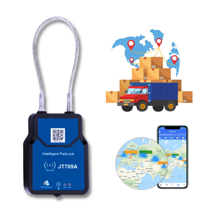 JT709A Smart Container Truck Intelligent Electronic Padlock Cargo GPS Tracker Navigation Seal