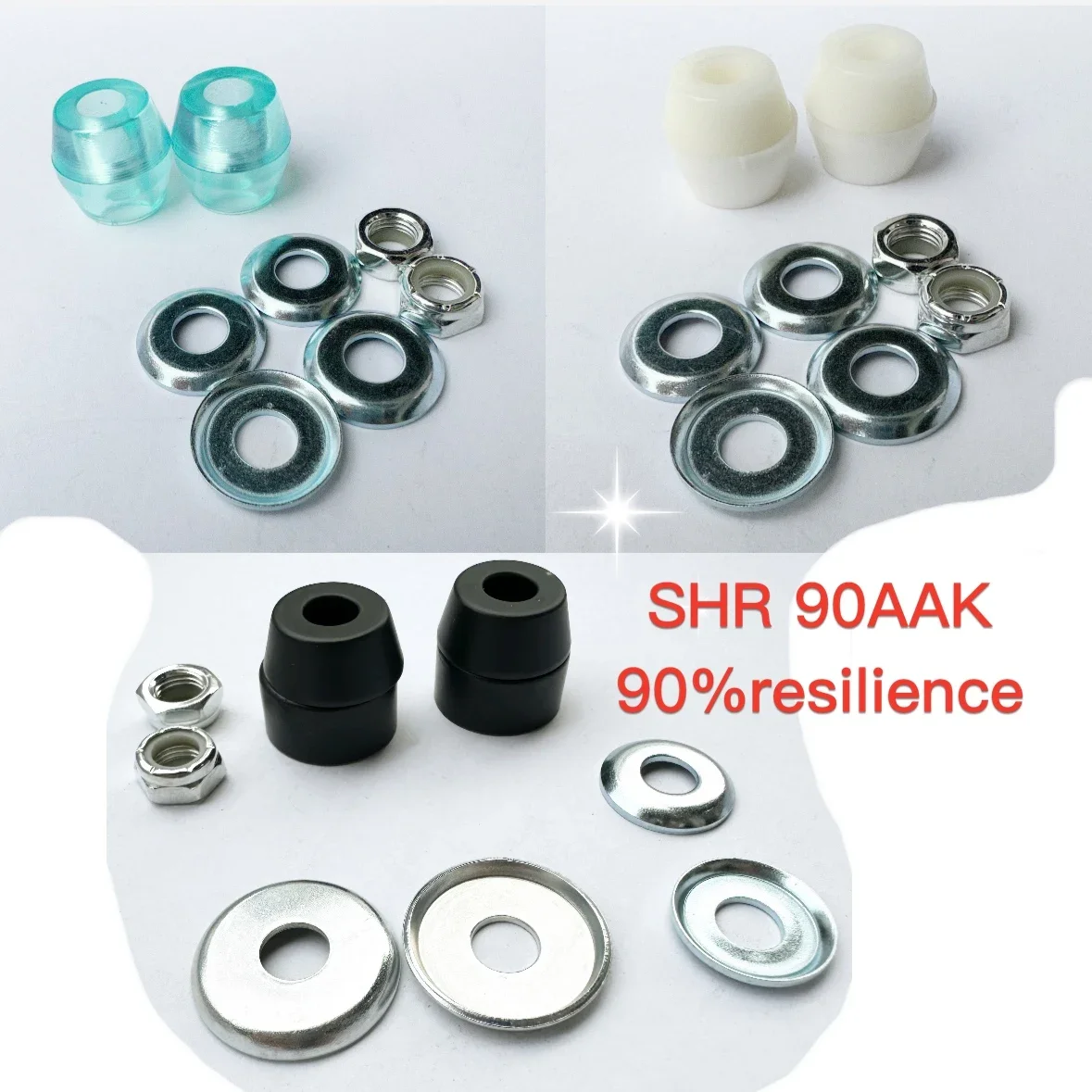 New Skateboard PU Rubber Colorful Shock Absorber Set Top/Bottom Bush Washers 90a Hard Longboard Pivot Tube Accessories Cups