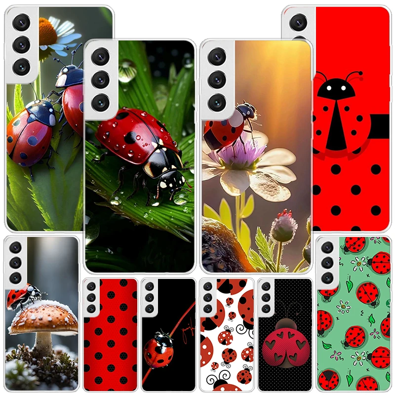 Insect Seven-Star ladybug Phone Case For Samsung Galaxy S24 S23 S22 S21 Ultra S10 Plus S20 FE S10E S9 S8 + Soft Cover Coque Fund