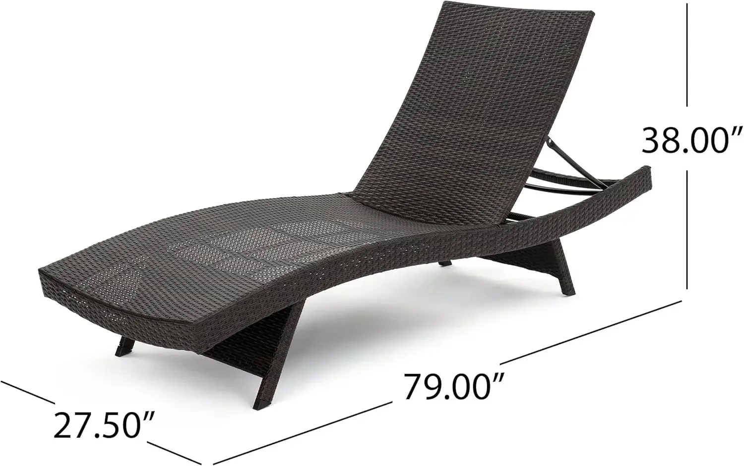 Salem Outdoor Wicker Adjustable Chaise Lounge, Multibrown