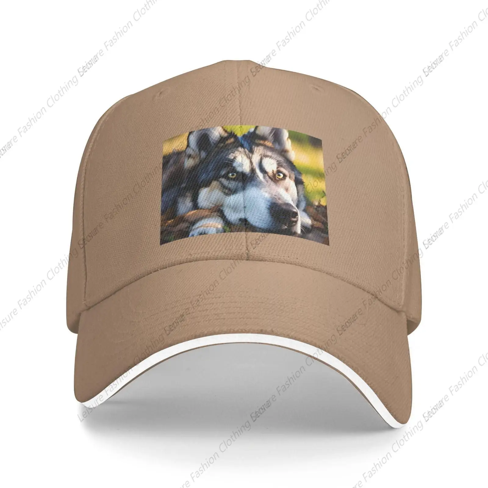 Husky Dog Pattern Print Sandwich Baseball Caps Classic Baseball Hats Adjustable Fashion Outdoor Cap