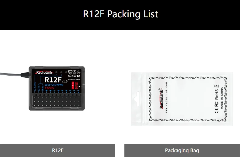 Radiolink R12F 12-Kanal-RC-Empfänger, integriertes Simulatorprogramm für RC-Flugzeuge, Jet, Auto, Boot für 2,4 GHz Funkfernbedienung – Detail 10
