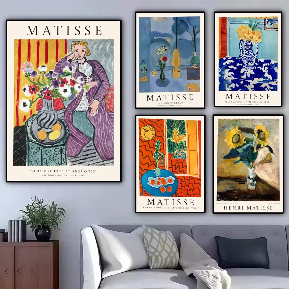 Famous Artist H-Henri Matisse Painting Calligraphy Modern Canvas Poster Wall Art Aesthetic Bedroom Decor for Cafe Home Gift