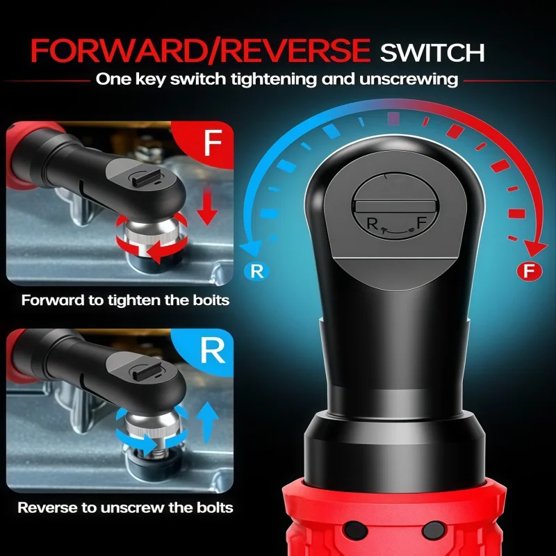 

For Milwaukee 18V Battery 3/8" Cordless Ratchet Wrench 850N.M, Screw Nut Removal with LED