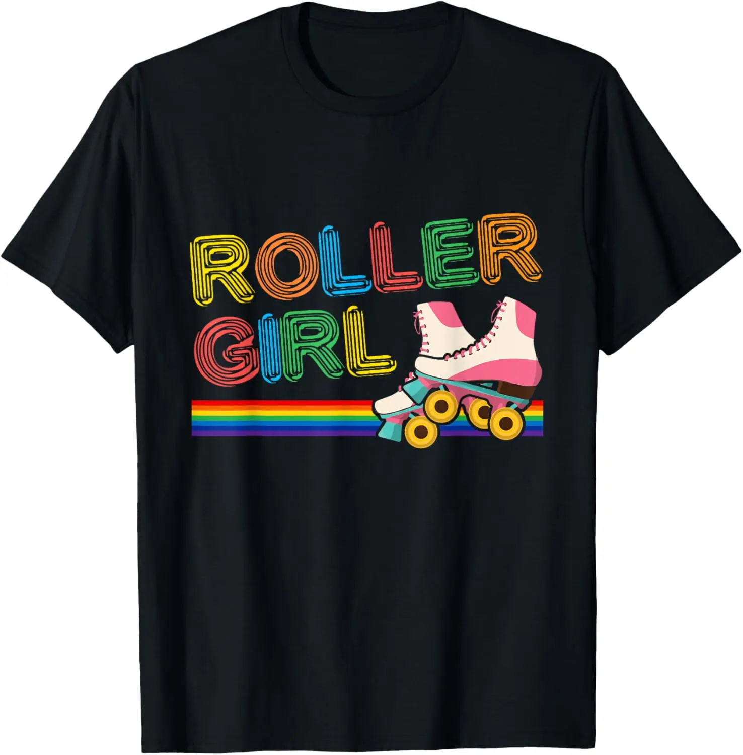 Roller Girl Vintage Seventies 70's Cool Retro Skates Skating T-Shirt