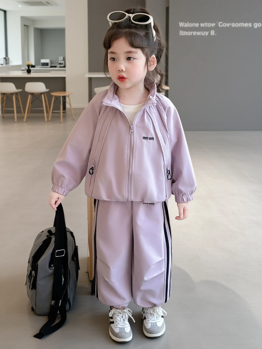 

Spring Spor Girls Outfit Cool Trendy Two-Piece Set Wide Leg Pants Knot Long Sve Casual Wear for Young Girls