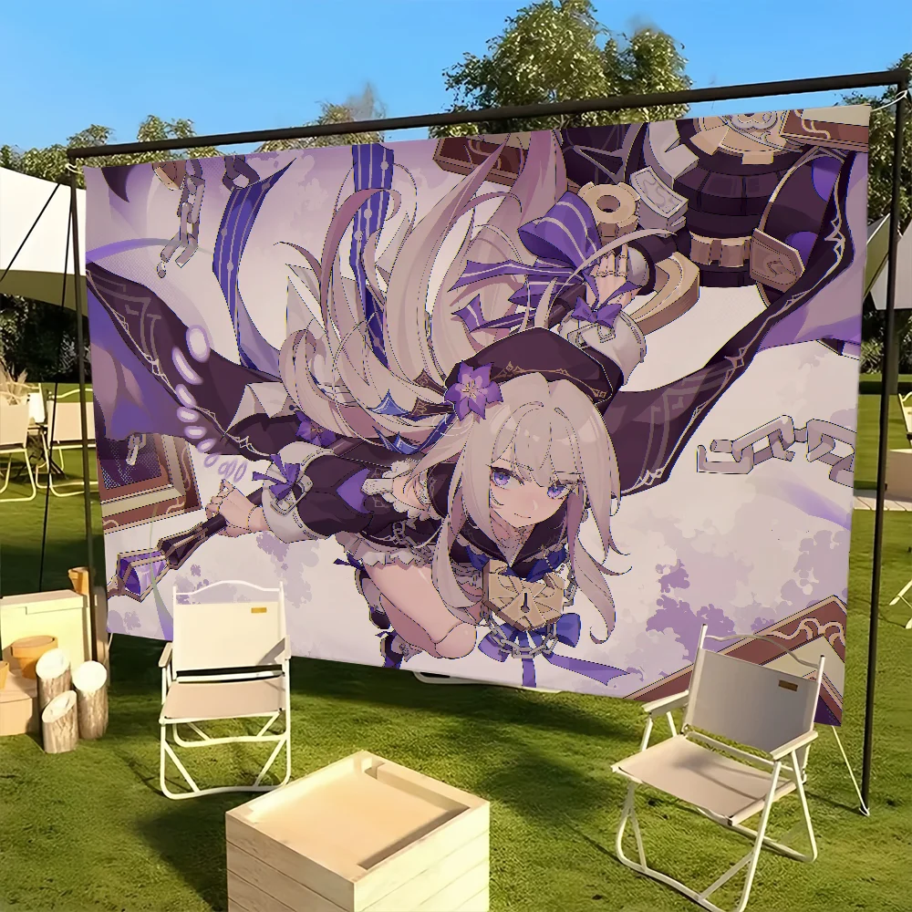 flag For Picnic Party Art Sexy Star Home Decoration Honkai Rail Outdoor The Game Herta Camping Banner