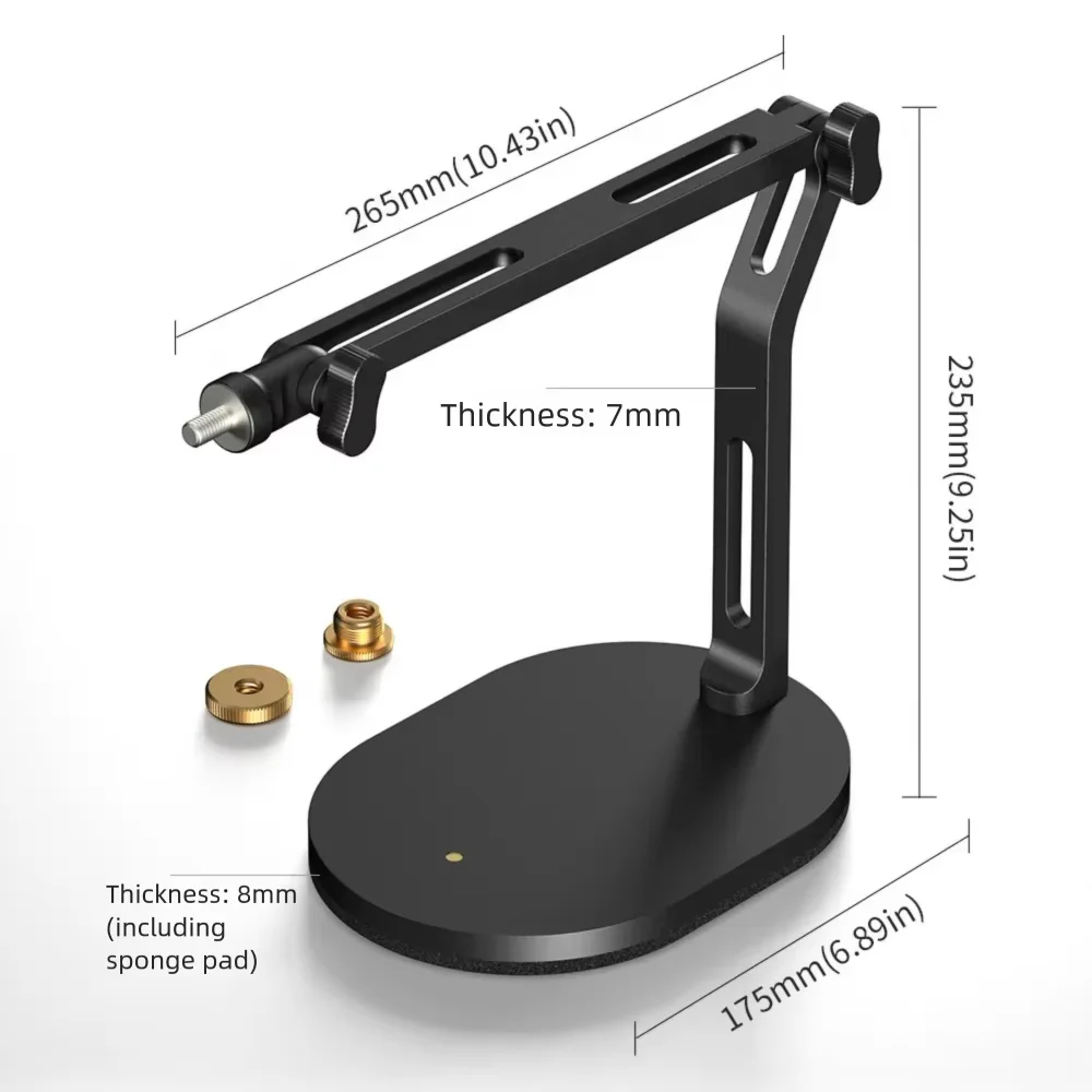 Faltbarer Desktop-Mikrofonständer für Aufnahmen, Podcasting, Streaming, Hochleistungs-Mikrofon mit Verstellbarem Metallarm für AM8 K669B SM7B – Detail 1