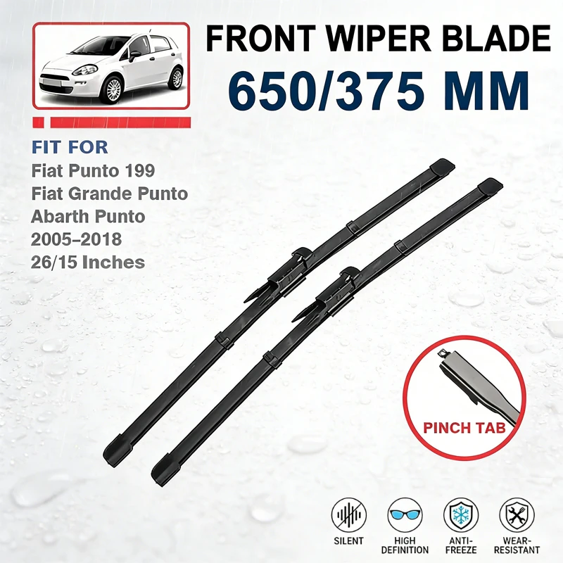 

Front Wiper Blades 26"+15" For Abarth Fiat Punto 199 Grande Punto 2005-2018 Windshield Windscreen Car Accessories 2017 2016 2015