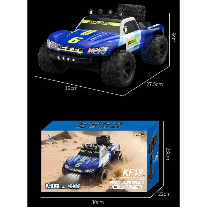 1:18 لعبة سيارة RC كاملة النطاق ذات دفع رباعي عالي السرعة للطرق الوعرة: شاحنة كبيرة زحف احترافية يتم التحكم فيها عن بعد #6