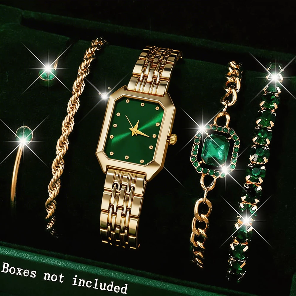 4Pc New Women's Quartz Watch - Gift And Exquisite Combination - Suitable For All Holiday Occasions