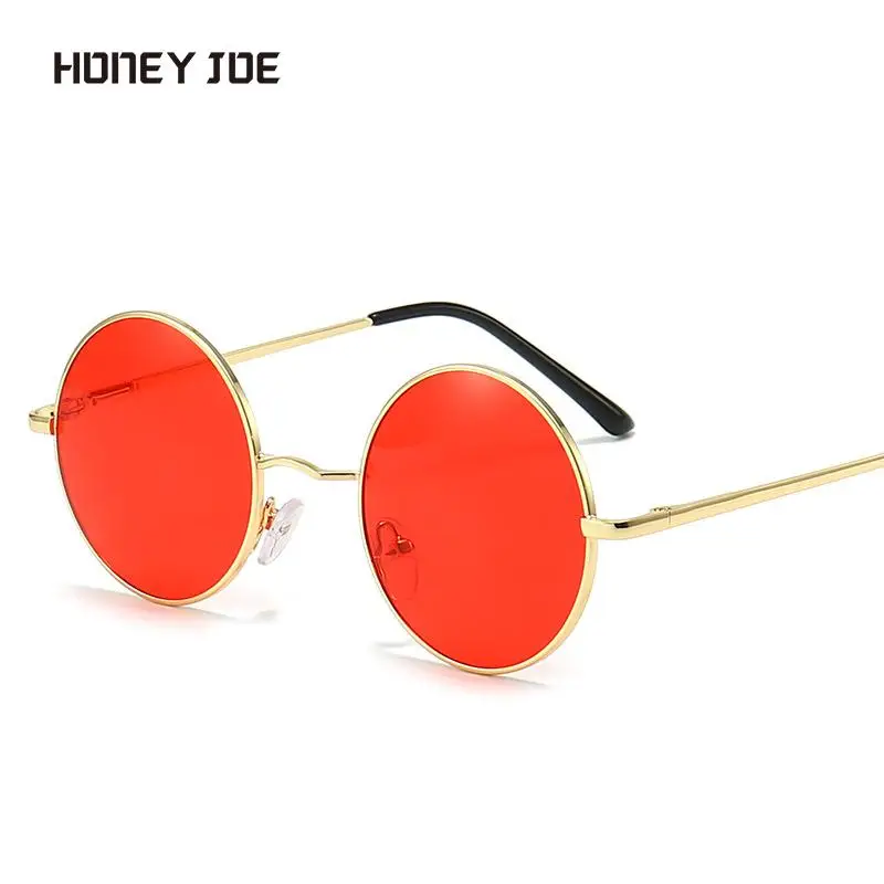 

Retro Vintage Round Sunglasses Men Women Spring Leg Ocean Color Metal Frame Beach Hipster Outdoor Hip Pop Party Classic Fashion