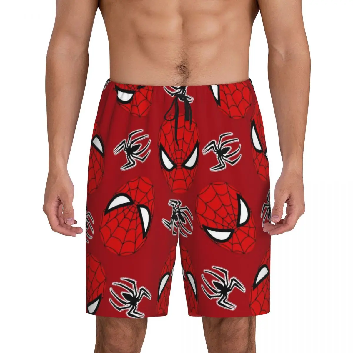 

Custom Spider Man Cartoon Animated Superhero Pajama Shorts Sleepwear Men Elastic Waistband Sleep Lounge Short Pjs with Pockets