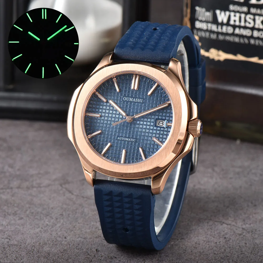 40mm NH35/NH70 relógio automático esportivo masculino com pulseira de borracha de movimento japonês genuíno NH35/NH70 5167A-001 pode personalizar o logotipo