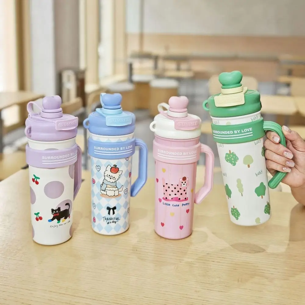 

700ML Vacuum Cup High-Capacity Insulation Or Cooling 316 Stainless Steel Cup With Handle Thermal Water Bottle for Boys and Girls