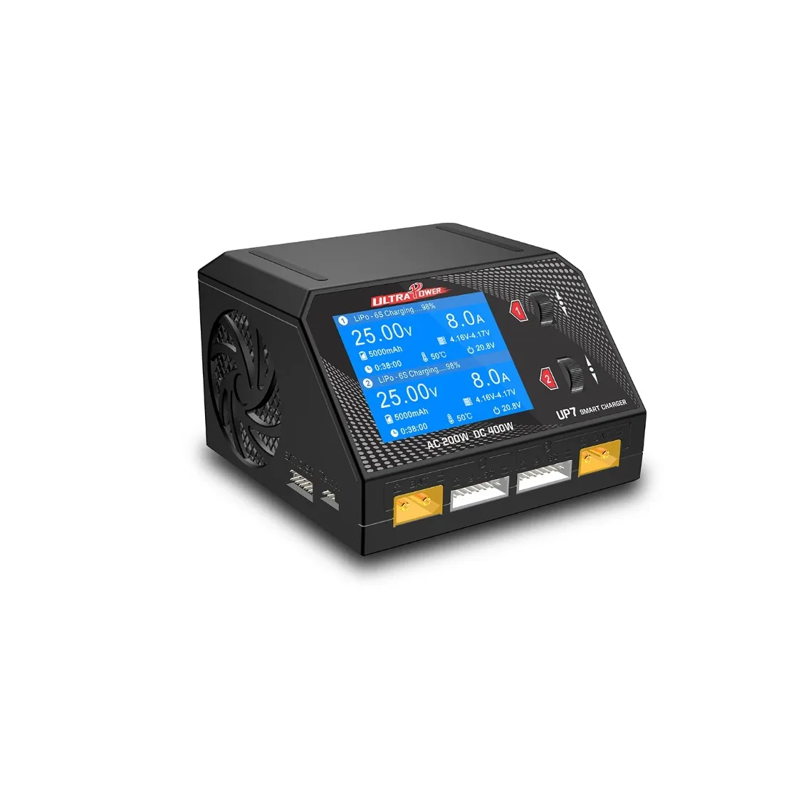 UltraPower UP7 AC200W DC 2x200W AC 100-240V Dual Channel Balance Charger Discharger for Lipo LiHV Lilon LiFe RC Model Battery