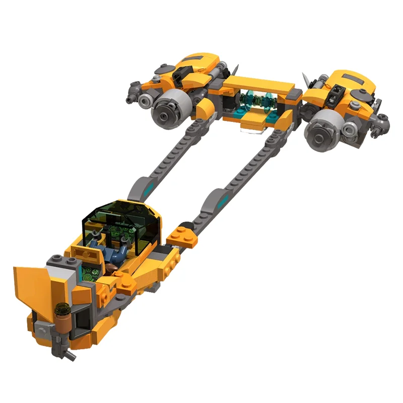 317pcs MOC Super Heroes Marvelal Guardians Of The Galaxy Rocket Racoon Pod-Racer Model Building Blocks Christmas Gift Toy 3D