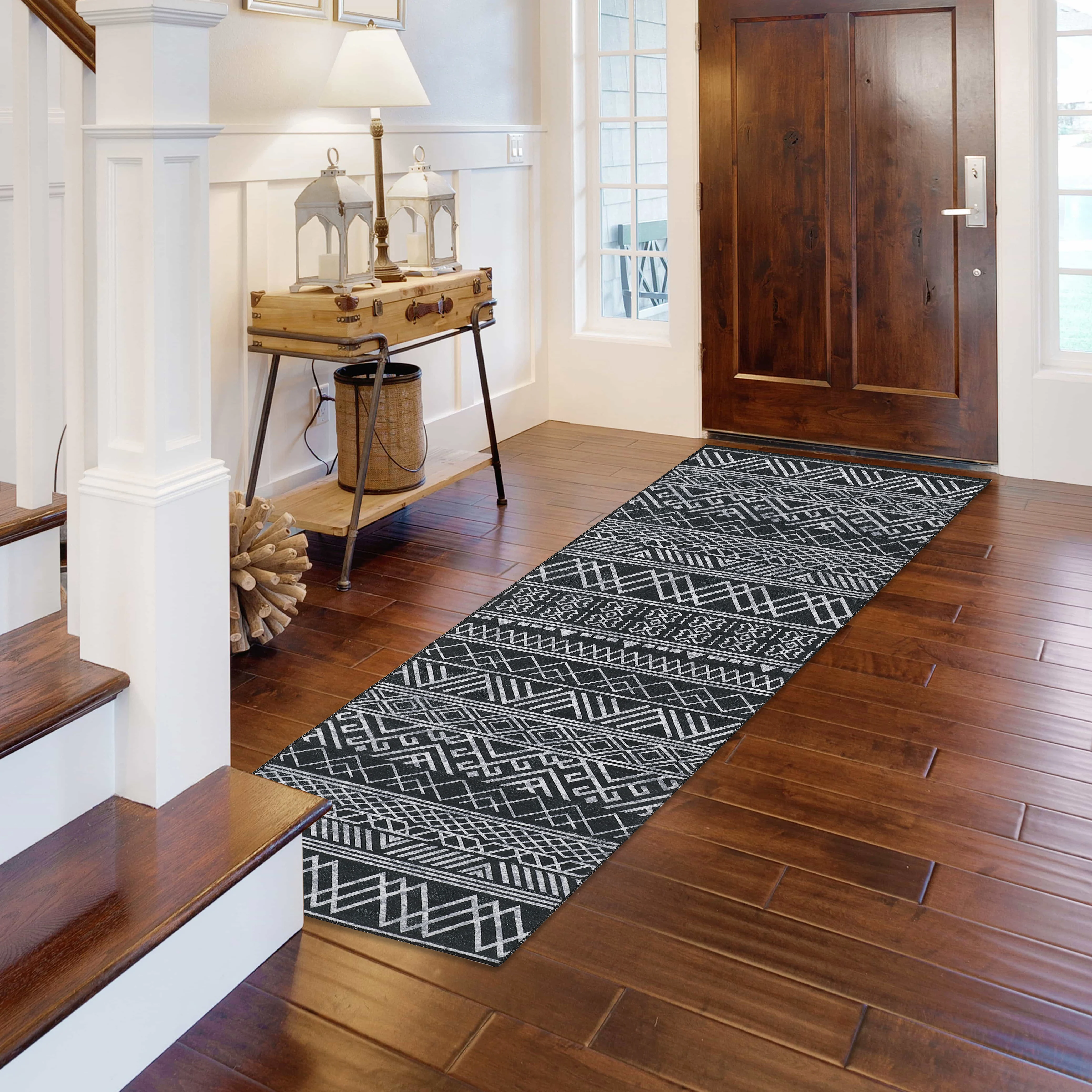 

Runner Rug 2x6 Washable Runner Rug Vintage Entryway Rug Runner Non Slip Hallway Runners Ultra-Thin Low Pile Floor Carpet