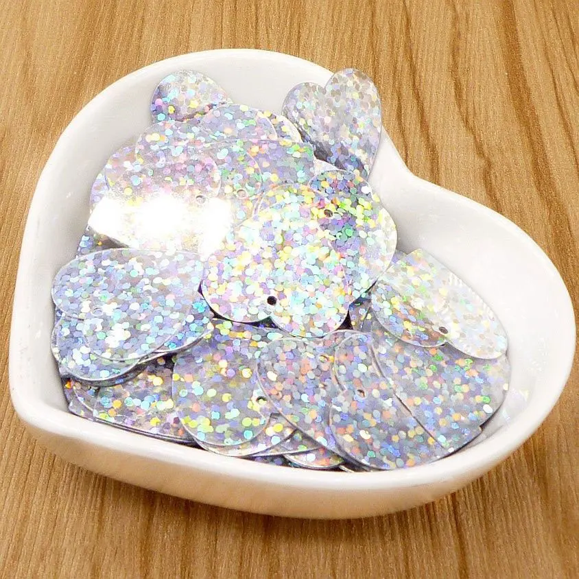 1 hole 10g/20g/50g/laser love sequin handicraft flat big love sequin clothing/handbag accessories DIY sheet 5/7/10/13/15mm sequi