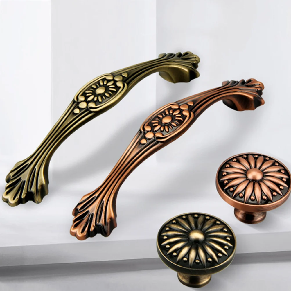 

2 Pcs Cabinet Door Handle Zinc Alloy Handles Solid Durable Knobs Grips Furniture Drawer
