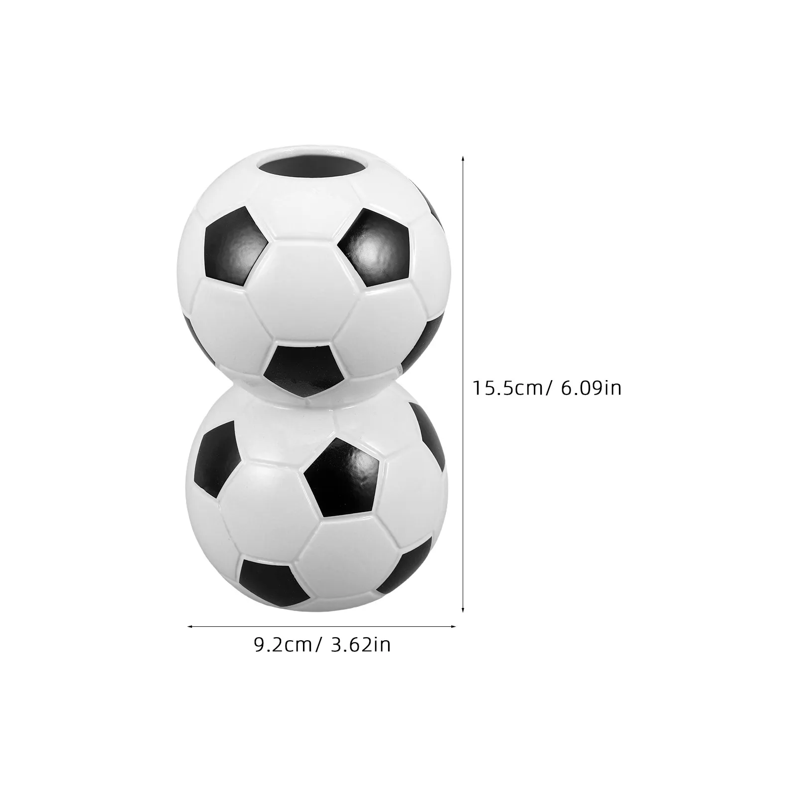 Soccer Ball Pen Holder Ceramic Pencil Organizer Multifunctional Desk Decor Makeup Brush Holder Football Fan