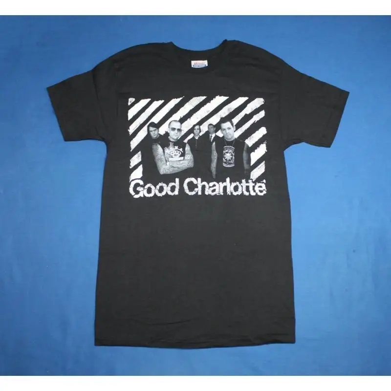 

Рубашка Y2K Good Charlotte в стиле поп-панк, потертая мужская футболка, маленькая