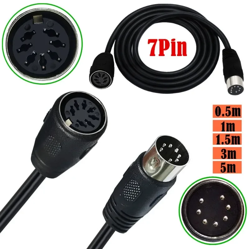 

Large DIN 7PIN Male and Female Audio Cable Computer/medical Apparatus Pass Edge 7PIN Full Copper Full Point Plus Ground Cable