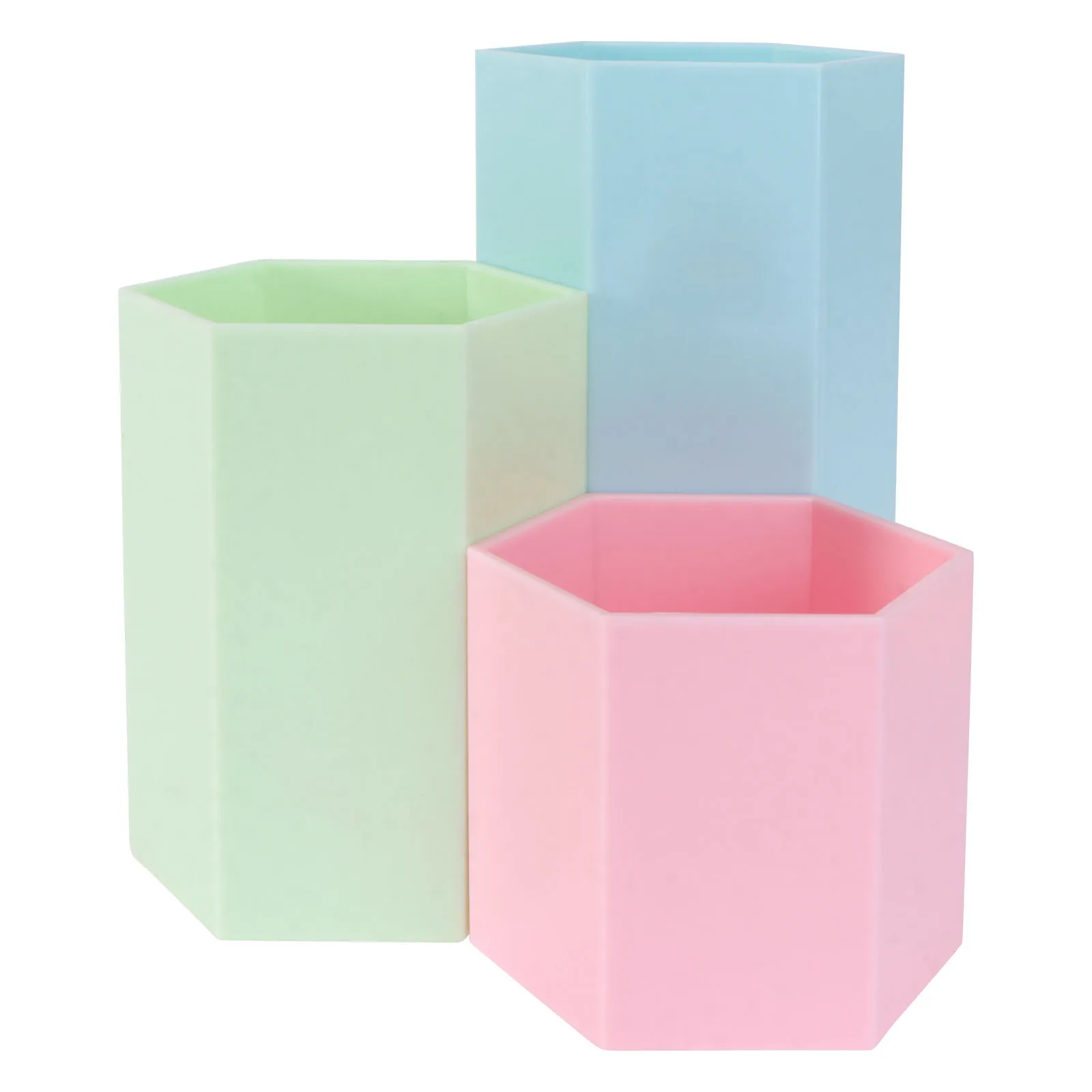 

Plastic Hexagon Holder Large Capacity Smooth Storage Desktop ganizer Box Desk ganizer Multifunctional School Gift