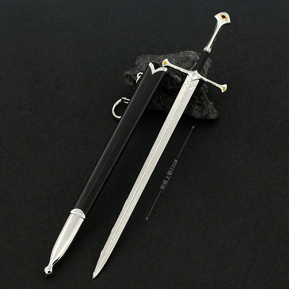22cm Movie Peripherals, The Lord of The Elendil Narsil Sword Rings Model, Zinc Alloy 1:6 Toy Ornaments, With Scabbard, Not Sharp view 4