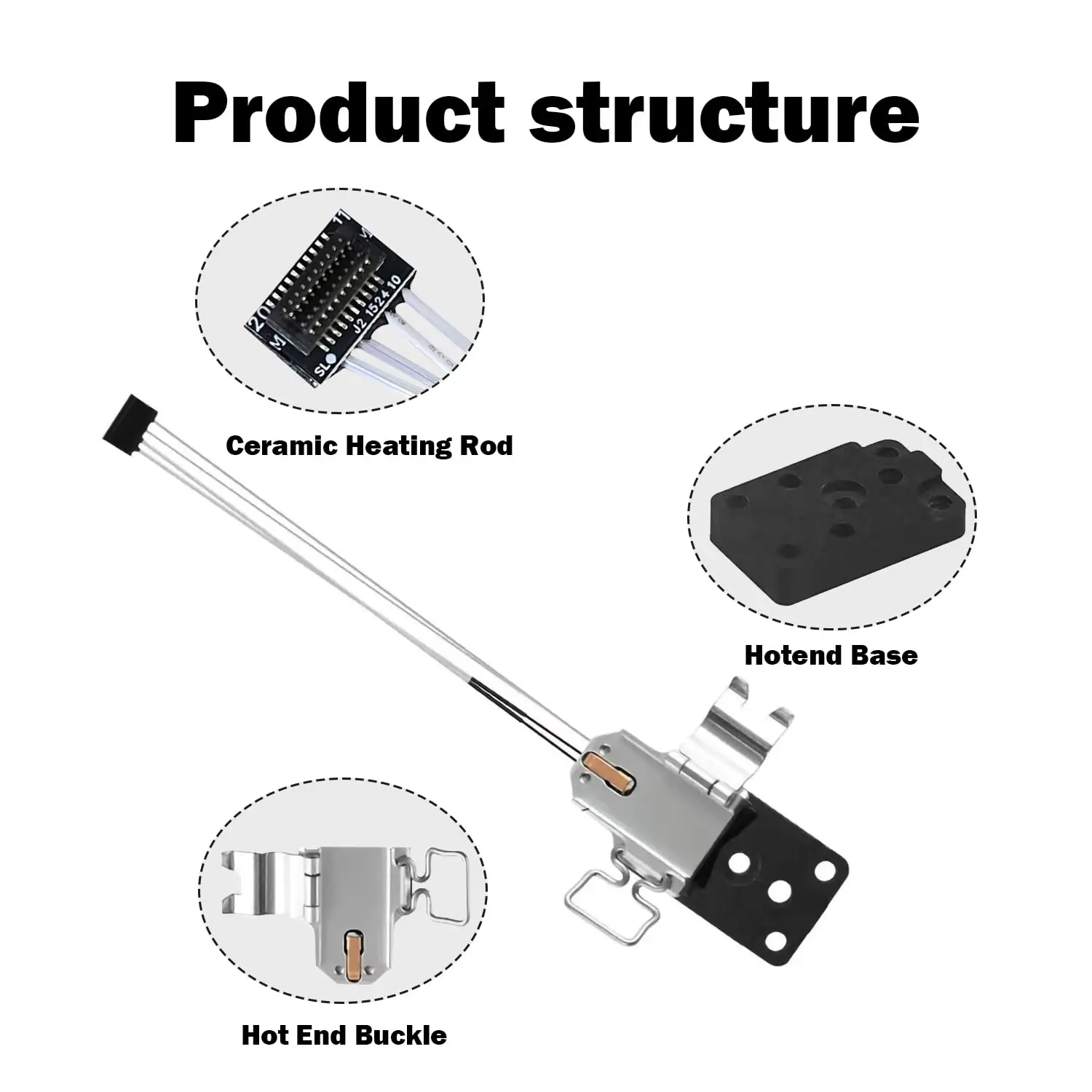 Heizungsbausatz für A1/A1 Mini Hot End Heizungskomponente mit Heizpatrone und Thermistor-Temperatursensor für Bambu – Detail 6
