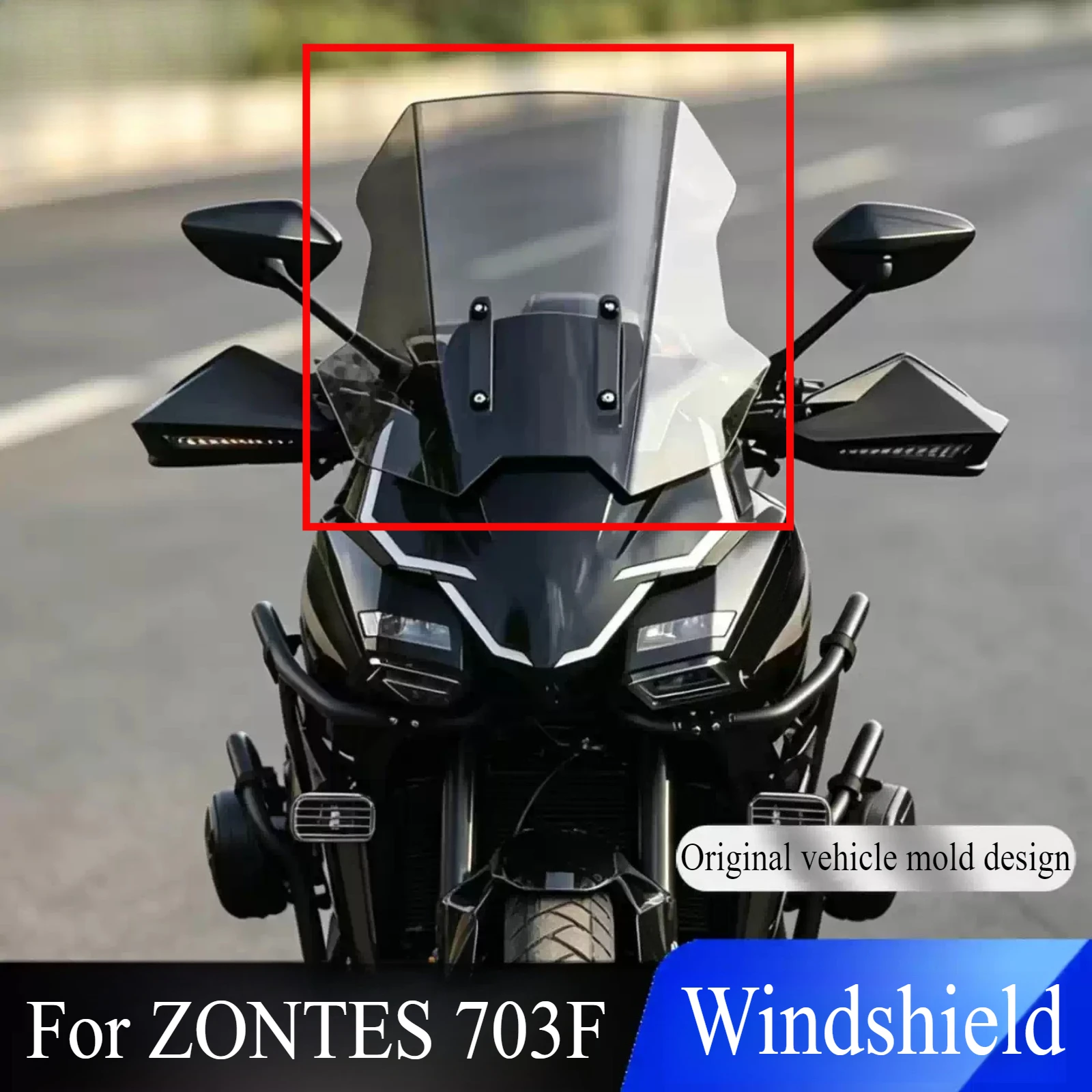 Parabrezza Modificato per Moto ZONTES 703F, Deflettore Antivento Rialzato, Vetro Frontale Durevole, Accessori e Parti