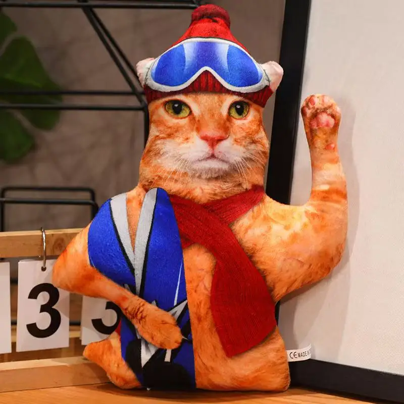Simulation Funny Cat Pillow 30/40cm Anime Plush Toy Cute Stuffed Animal Soft Doll for Christmas Thanksgiving Gift