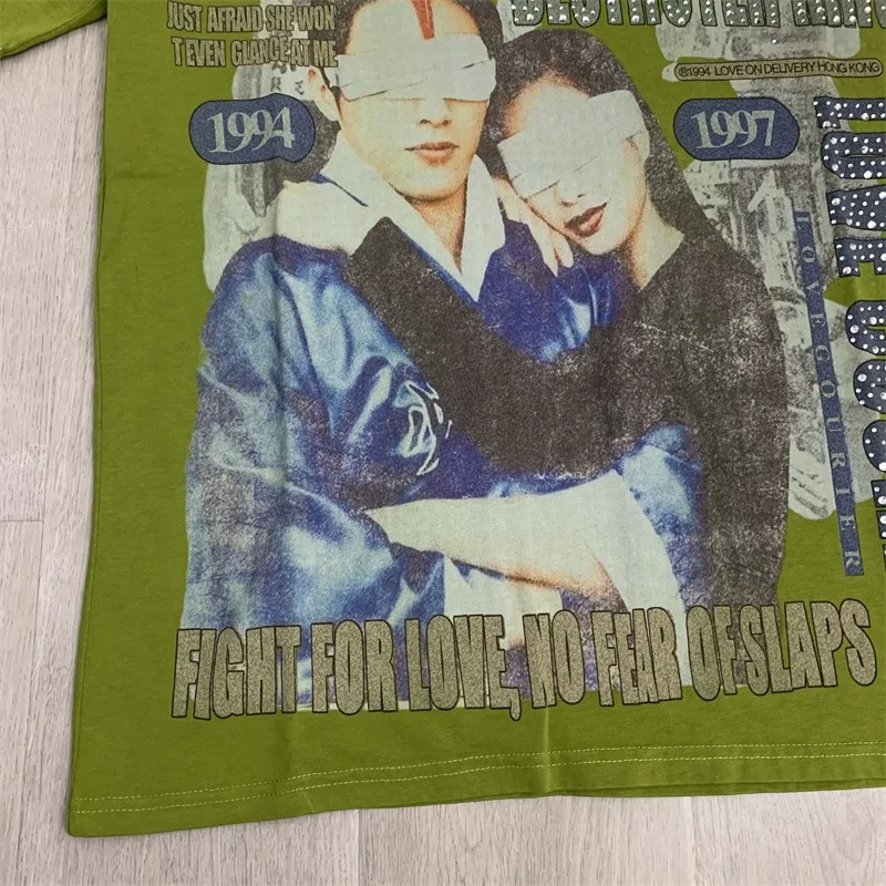 تي شيرت VALLEY كبير الحجم بأكمام قصيرة مطبوع عليه ملابس الشارع الأمريكية تي شيرت Vale Top