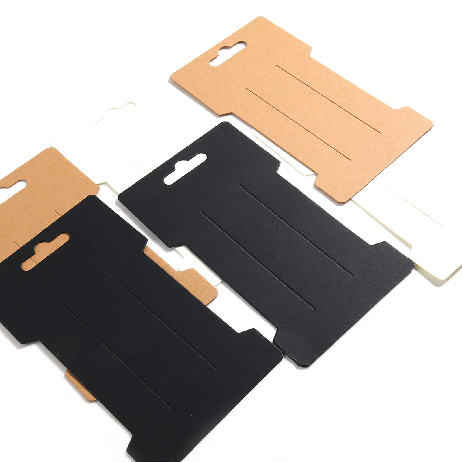 100 Sheets Paper Jewelry Display Card Multicolor Geometric Shape Kraft paper Hanging Card Jewelry Display Card 11.5cm x 6.5cm
