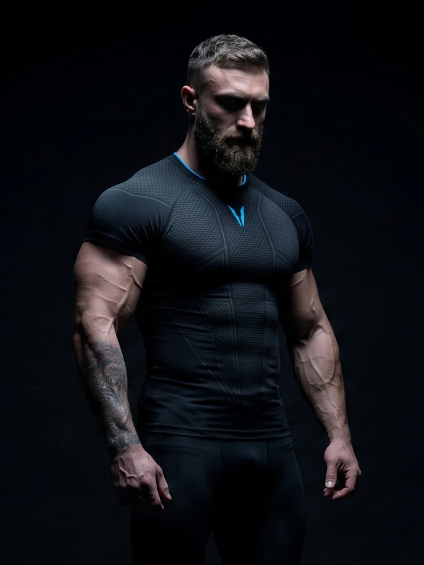 High Elastic Quick Dry Fitness Shirt Men's Short Sleeve Bodybuilding T-Shirt Shark Muscle Show Tight Clothes Onyx Knitted Wear