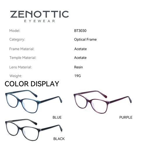 Imagen 2 del producto ZENOTTIC-Gafas graduadas cuadradas de acetato para mujer, antiluz azul, fotocromáticas, hipermetropía, gafas progresivas de moda