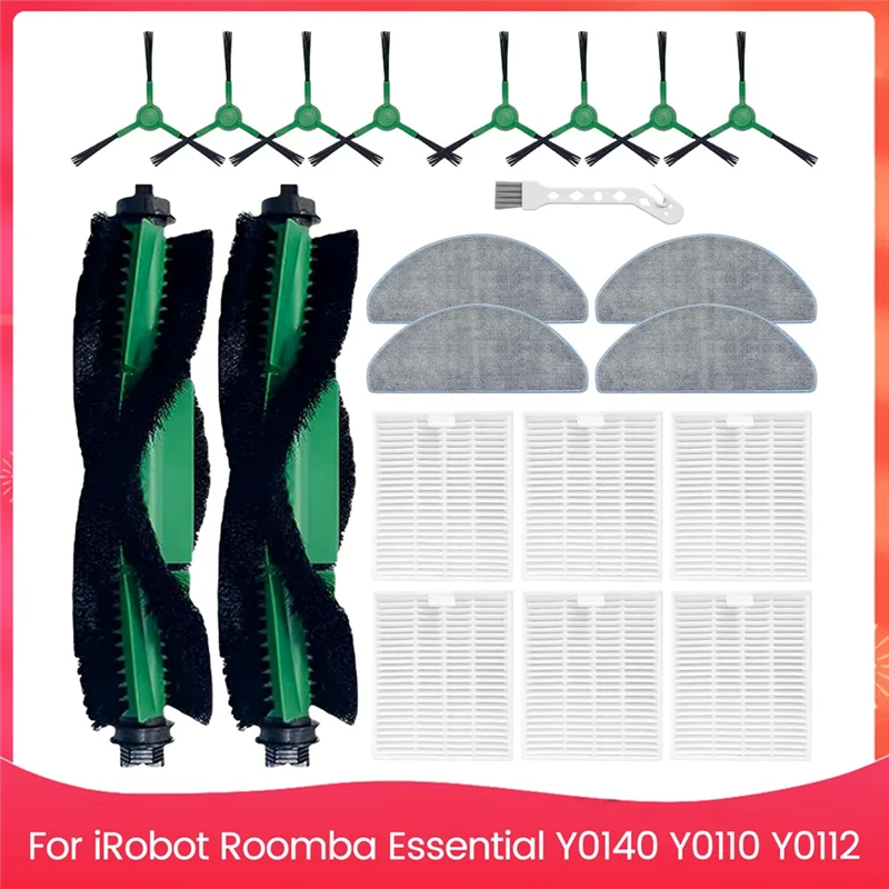 PORK-Voor Irobot Roomba Essentiële Serie Y0140 Y0110 Y0112 Robot Stofzuiger Accessrioes Borstel Filters Mop Pads