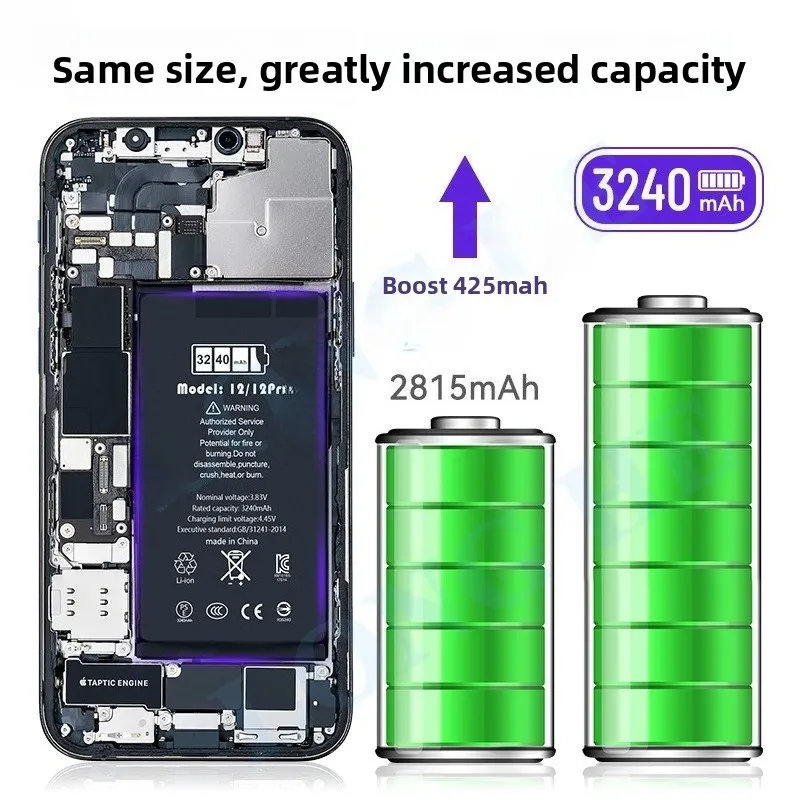Battery for IPhone 12/12mini/12Pro/12PM/13/13mini/13Pro/13PM/14/14P/14Pro/14PM/15/15P/15Pro/15PM  Replacement Bateria with Tools