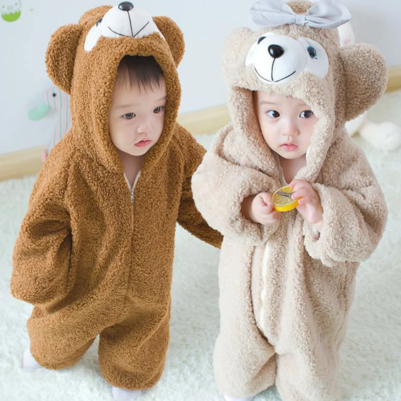 Cosplay Bear Baby Clothes Boy Girl Romper Onesie Newborn Baby Halloween kawaii Suit Bodysuits Infant Winter Soft Outfit Rompers