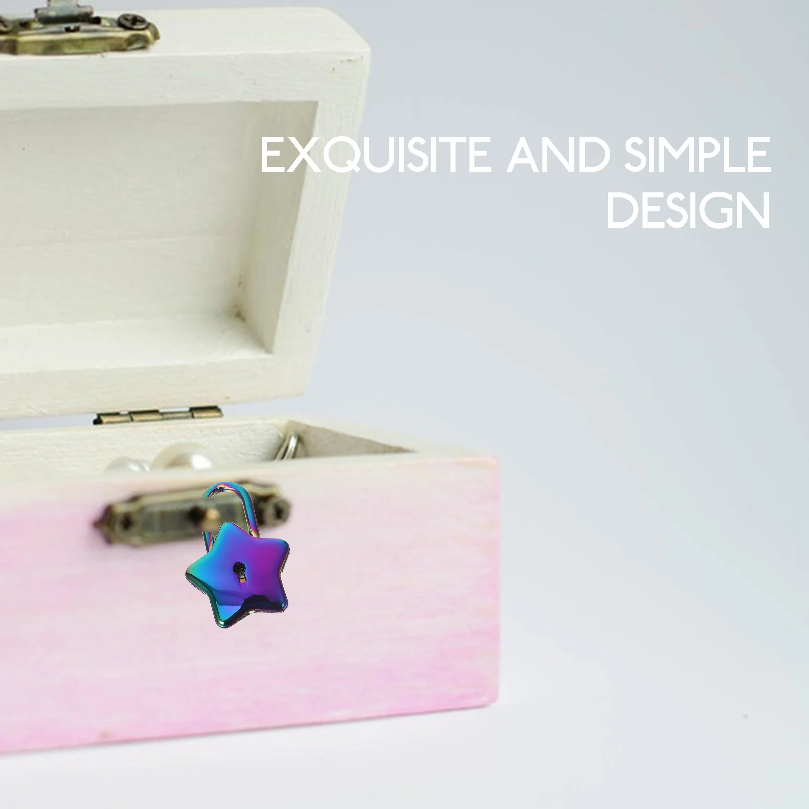 Gembok Berbentuk Bintang Kunci Logam Kecil yang Tahan Lama untuk Kotak Perhiasan Buku Harian DIY Dekoratif Gembok Lucu dengan Kunci Gembok Kecil