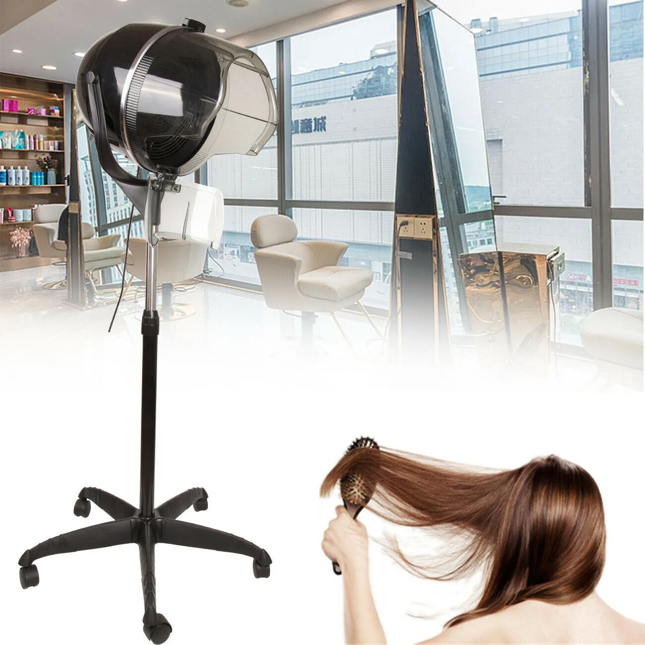 Profession elle 1000w Kapuze Boden Motorhaube Trockner Stand Up Rolling Base mit Rädern für Beauty Spa Home Salon Ausrüstung