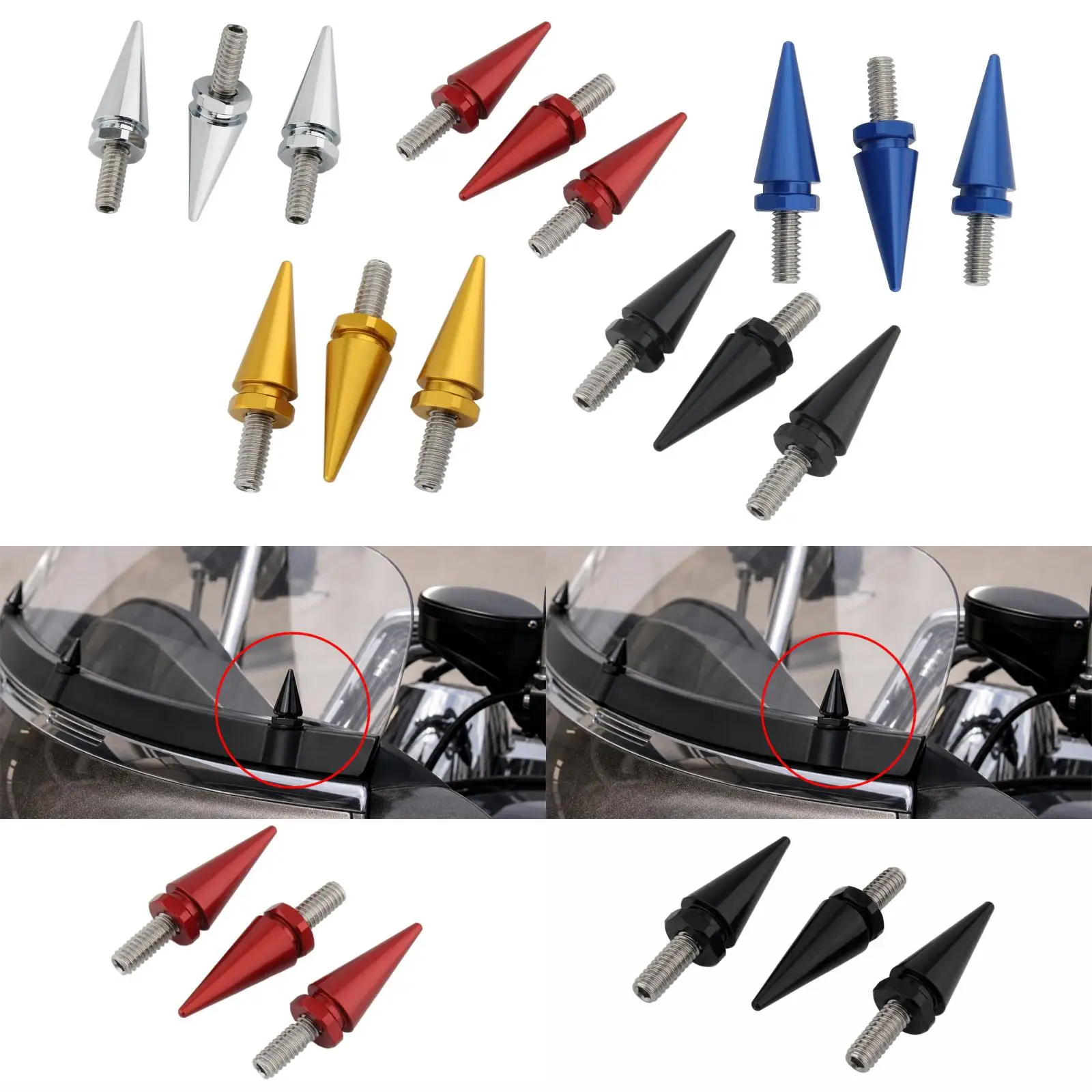 3x Windshield Trim Screw Bolt Replacement Windshield Spike Bolts for Electra Glide 1996-2013 Accessories Motorbike view 6