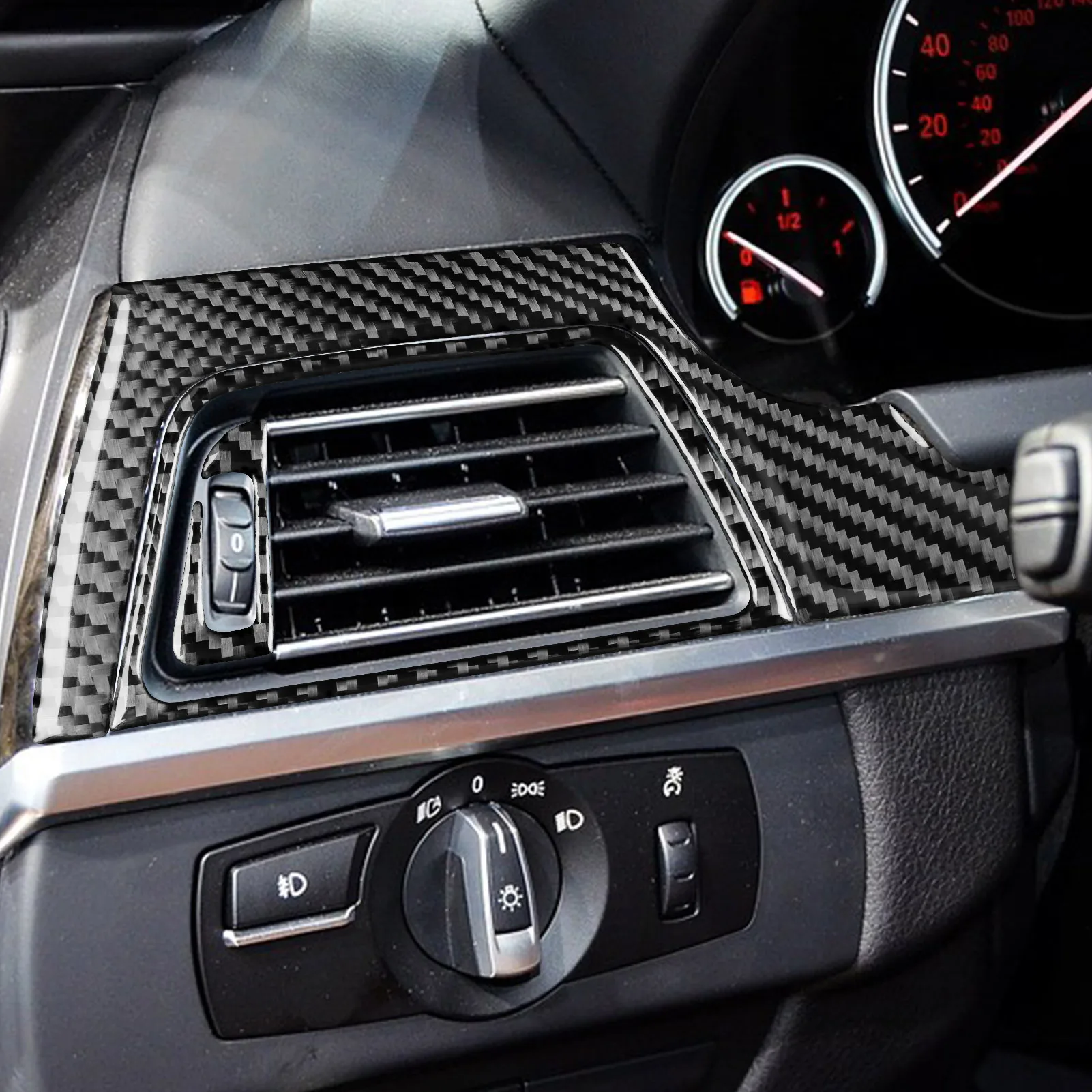 For BMW 6 Series 2011-2018 M6 F12 F13 F06 M Sport Real Carbon Fiber Sticker Air Outlet Gear Shift Lift Panel Trim Car Inside view 4