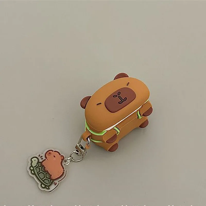 2024 New Miniso Capybara  Airpods Pro Case Cartoon Airpods 1 2 3 4 Cute Anime Protectuve Covers Toys for Girl Birthday Gifts