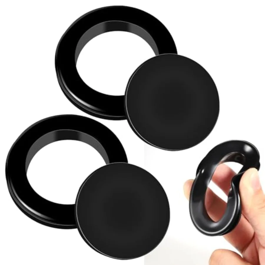 

2 Pieces Silicone Patio Table Umbrella Hole Ring Plug and Cap Set for Outdoors Patio Garden Table Deck Yard, 2inch Black